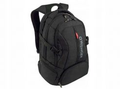 Plecak miejski z kieszenią na laptop Transit 16" 27l. Czarne plecaki damskie Wenger, bez wzorów, z materiału, biznesowe. Za 396.99 zł.