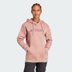 Bluza z kapturem Terrex Multi Large Logo. Czerwone bluzy z kapturem damskie Adidas, m, z materiału. W wyprzedaży za 179.40 zł.