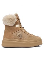 Blauer Trzewiki F5EMERY01 Beżowy. Brązowe botki damskie Blauer, ze skóry, bez obcasa, na płaskiej podeszwie, bez zapięcia. Za 699.99 zł.