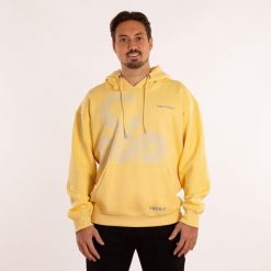 Bluza Vibor-A Seoanei Amarillo. Żółte bluzy sportowe damskie VIBORA, m, bez wzorów, z bawełny, bez ramiączek, długie, z kapturem. Za 244.99 zł.
