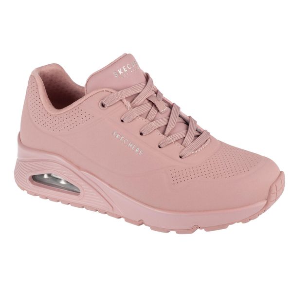 Buty sportowe Sneakersy damskie, Uno-Stand on Air. Czerwone buty sportowe na co dzień damskie Skechers, bez wzorów, z materiału, trekkingowe, Skechers Sport. Za 329.99 zł.