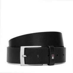 Pasek Tommy Hilfiger. Czarne paski męskie Tommy Hilfiger, bez wzorów. Za 229.99 zł.
