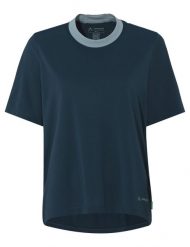 Koszulka damska Loamer. Niebieskie bluzki sportowe damskie Vaude, z materiału, bez kołnierzyka, bez ramiączek. Za 251.10 zł.