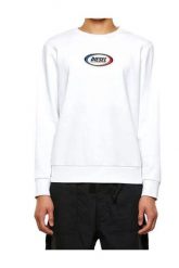 Bluza sportowa męska Diesel Girk-N85. Białe bluzy bez kaptura męskie Diesel, l, z bawełny. Za 206.49 zł.
