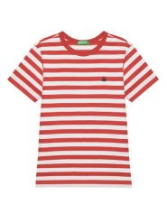 United Colors Of Benetton T-Shirt 3FHXC10MW Czerwony Regular Fit. Czerwone t-shirty chłopięce United Colors Of Benetton, bez wzorów, z bawełny, bez ramiączek. Za 39.99 zł.