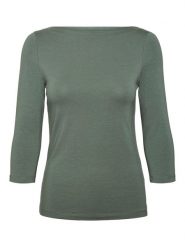 Vero Moda Koszulka w kolorze zielonym rozmiar: L. Zielone bluzki damskie Vero Moda, l, bez wzorów, bez kołnierzyka, bez ramiączek. Za 65.85 zł.
