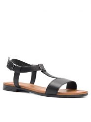 Lasocki Sandały RST-ARENA-07 Czarny. Czarne sandały damskie Lasocki, bez wzorów, ze skóry, bez obcasa, na płaskiej podeszwie. Za 109.99 zł.