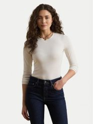 LAUREN RALPH LAUREN Bluzka 200680399002 Biały Slim Fit. Białe topy sportowe damskie Lauren Ralph Lauren, m, bez wzorów, z bawełny, bez ramiączek. Za 356.99 zł.