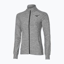 Kurtka tenisowa damska Mizuno Training. Szare kurtki damskie Mizuno, l, bez wzorów, z elastanu, bez kaptura. Za 139.99 zł.
