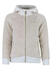 Peak Mountain Kurtka polarowa "Almi" w kolorze beżowym rozmiar: M. Brązowe kurtki damskie Peak Mountain, m, bez wzorów, z polaru, bez kaptura. Za 147.91 zł.