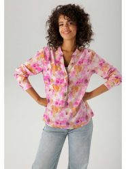 Aniston Bluzka w kolorze różowo-pomarańczowym rozmiar: 40. Różowe bluzki damskie Aniston, bez wzorów, z wiskozy, bez kołnierzyka, bez ramiączek. Za 69.58 zł.