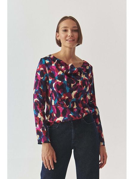 TATUUM Bluzka w kolorze granatowo-różowo-niebieskim rozmiar: 42. Niebieskie bluzki damskie Tatuum, bez wzorów, z wiskozy, bez kołnierzyka, bez ramiączek. Za 178.79 zł.