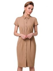 Stylove Sukienka w kolorze beżowym rozmiar: M. Brązowe sukienki damskie Stylove, m, bez wzorów, bez kołnierzyka, bez ramiączek, midi. Za 127.05 zł.