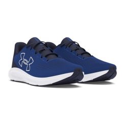 Buty do biegania męskie Under Armour Charged Pursuit 3 Big Logo. Niebieskie obuwie do biegania damskie Under Armour. Za 174.22 zł.