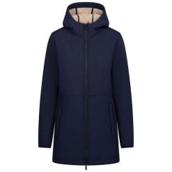 Kurtka Soft Shell Damska Sine. Niebieskie kurtki damskie Trespass, m, bez wzorów, z futra, z kapturem. Za 402.99 zł.