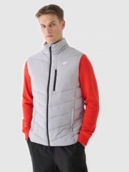 4F Bezrękawnik puchowy z wypełnieniem syntetycznym męski - szary 3XL. Szare kamizelki męskie 4f, m, z poliesteru. Za 249.99 zł.