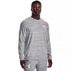 Bluza męska Under Armour RIVAL TERRY LC CREW M. Szare bluzy bez kaptura męskie Under Armour, bez wzorów, sportowe, bez kołnierzyka, bez ramiączek. Za 129.99 zł.