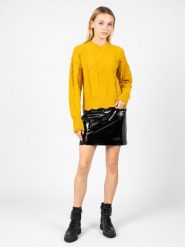 Pinko Spódnica "The Mall" | 1G16EM Y77G | The Mall | Kobieta | Czarny. Czarne spódniczki damskie Pinko, bez wzorów, ze skóry, mini, dopasowane. W wyprzedaży za 359.00 zł.