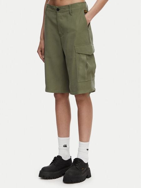 G-Star Raw Szorty materiałowe Bermuda Cargo D29016-D522 Zielony ciemny Relaxed Fit. Zielone szorty męskie G-Star Raw, bez wzorów, z bawełny, retro. Za 469.99 zł.