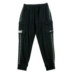 Second life - Spodnie dresowe męskie Nike Repeat Cargo zwężane - Jak nowy. Czarne spodnie sportowe męskie Nike, z dresówki. Za 149.06 zł.