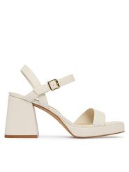 Aldo Sandały Montse 14053640 Kremowy. Białe sandały damskie Aldo, bez wzorów, ze skóry, bez obcasa, na słupku. Za 319.99 zł.