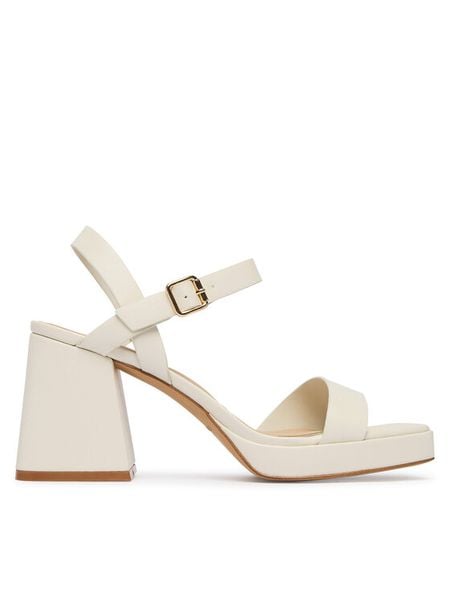 Aldo Sandały Montse 14053640 Kremowy. Białe sandały damskie Aldo, bez wzorów, ze skóry, bez obcasa, na słupku. Za 319.99 zł.