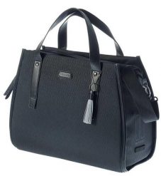 Torba biznesowa „Noir. Czarne torby męskie na ramię BASIL, bez wzorów, z materiału, na ramię. Za 385.00 zł.