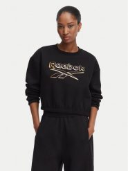 Reebok Bluza Renata RK25707CCW Czarny Cropped Fit. Czarne bluzy bez kaptura damskie Reebok, l, z bawełny. Za 179.99 zł.