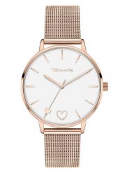 Tamaris Zegarek kwarcowy w kolorze różowozłoto-białym rozmiar: onesize. Białe, analogowe zegarki damskie Tamaris, ze stali. Za 173.99 zł.