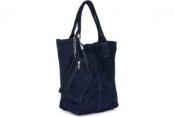 Worek granatowy skórzany L82. Niebieskie torby na laptopa męskie ze skóry. Za 149.90 zł.