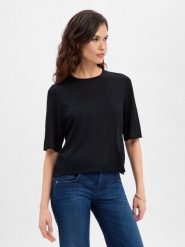 Drykorn koszula z dzianiny - Nisle Kobiety Acetat czarny, M. Czarne koszule damskie Drykorn, m, bez wzorów, z acetatu, bez kołnierzyka, bez ramiączek. Za 429.95 zł.