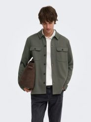 ONLY & SONS Kurtka koszulowa "Onsnewkodyl" w kolorze khaki rozmiar: XL. Brązowe kurtki męskie Only & Sons, xl, bez wzorów, bez kaptura. Za 114.95 zł.