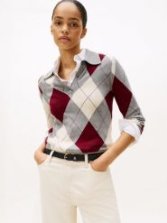 Tommy Hilfiger Sweter z dzianiny Kobiety Bawełna szary|czerwony|biały, XS. Białe swetry klasyczne damskie Tommy Hilfiger, xs, z bawełny, bez kołnierzyka. Za 549.95 zł.