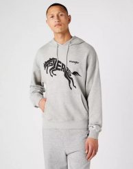 WRANGLER 75TH ANNI HOODIE MĘSKA BLUZA Z KAPTUREM MID GREY MEL W645HTX37 112146184. Szare bluzy z kapturem męskie Wrangler, m. Za 149.99 zł.