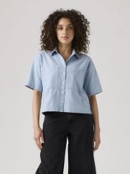 Levi's Koszula w kolorze błękitnym rozmiar: XS. Niebieskie koszule damskie Levi's, s, bez wzorów, z bawełny, bez kołnierzyka, bez ramiączek. Za 159.95 zł.