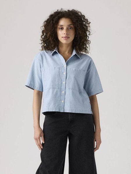 Levi's Koszula w kolorze błękitnym rozmiar: XS. Niebieskie koszule damskie Levi's, s, bez wzorów, z bawełny, bez kołnierzyka, bez ramiączek. Za 159.95 zł.