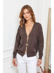 Joséfine Kardigan "Alabess" w kolorze brązowym rozmiar: L. Brązowe kardigany damskie Joséfine, l, bez wzorów. Za 178.79 zł.