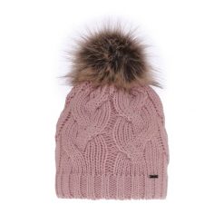 Czapka zimowa damska różowa pomponem. Czerwone czapki zimowe damskie Molly, z materiału. Za 59.90 zł.