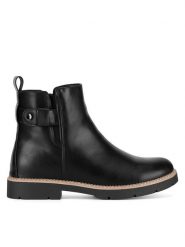 Clara Barson Botki WS5885-02 Czarny. Czarne botki damskie Clara Barson, z materiału, bez obcasa, na płaskiej podeszwie, bez zapięcia. Za 149.99 zł.