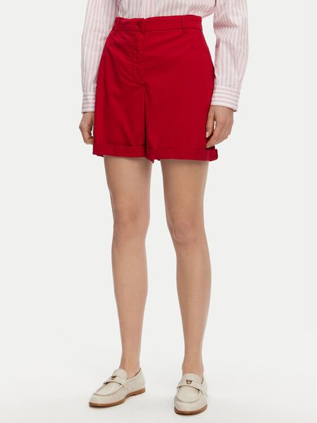 Tommy Hilfiger Szorty materiałowe WW0WW42457 Czerwony Regular Fit. Czerwone szorty damskie Tommy Hilfiger, bez wzorów, z lyocellu. Za 249.99 zł.
