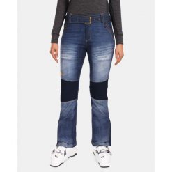 Damskie spodnie narciarskie softshell Kilpi JEANSO-W. Niebieskie spodnie dresowe damskie Kilpi, bez wzorów, z softshellu, sportowe. Za 422.05 zł.