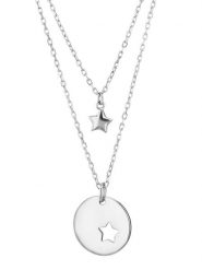 Eclat d'Argent Srebrny naszyjnik z zawieszką - dł. 39 cm rozmiar: onesize. Szare naszyjniki damskie Eclat d'Argent, srebrne. Za 100.99 zł.