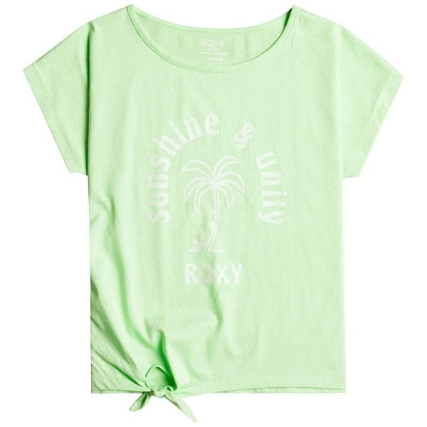 Koszulka turystyczna dla dzieci Roxy Pura Playa. Zielone koszulki dziewczęce Roxy, bez wzorów, z bawełny, bez ramiączek. W wyprzedaży za 59.00 zł.