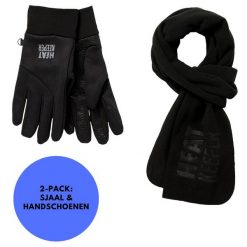 Zestaw termo unisex Szalik/Rękawiczki. Czarne rękawiczki damskie HEAT KEEPER, na zimę, bez wzorów, z poliamidu. Za 164.54 zł.