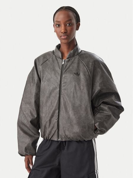 Adidas Kurtka z imitacji skóry Sst Cropped KT4240 Szary ciemny Regular Fit. Szare kurtki damskie Adidas, xs, bez wzorów, ze skóry, bez kaptura. Za 799.99 zł.