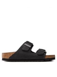 Birkenstock Klapki Arizona Bs 0552113 Czarny. Czarne klapki damskie Birkenstock, bez wzorów, ze skóry, bez obcasa. Za 329.00 zł.