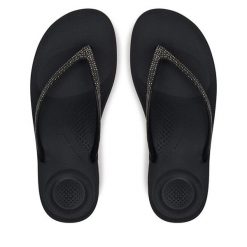 Japonki FitFlop. Czarne klapki damskie FitFlop, bez wzorów, bez obcasa. Za 159.99 zł.