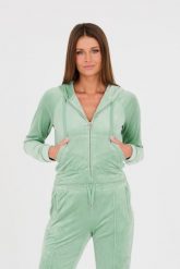 JUICY COUTURE Seledynowa bluza Madison. Niebieskie bluzy z kapturem damskie Juicy Couture, s. W wyprzedaży za 276.99 zł.
