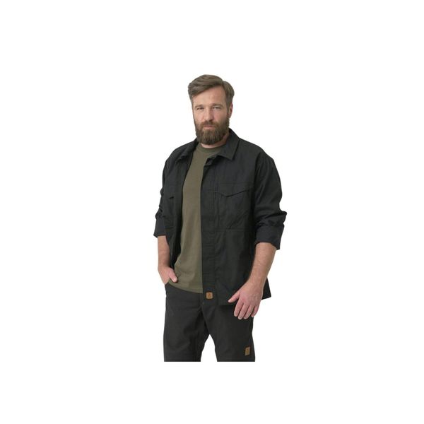 Koszula męska Helikon-Tex Woodsman. Czarne koszule męskie HELIKON-TEX, m, bez wzorów, bez kołnierzyka, bez ramiączek. Za 314.99 zł.