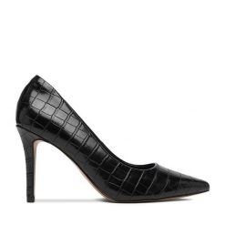 Szpilki JENNY. Czarne szpilki Jenny, bez wzorów, bez obcasa. Za 139.99 zł.